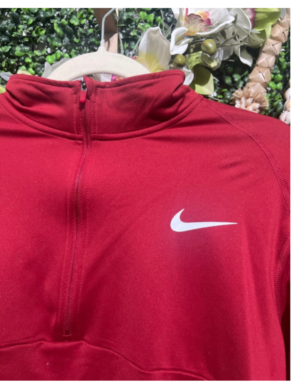 Men’s Nike Essential Dri-FIT Crimson Long Sleeve 1/4 Zip Pullover Red Size L - Picture 3 of 5